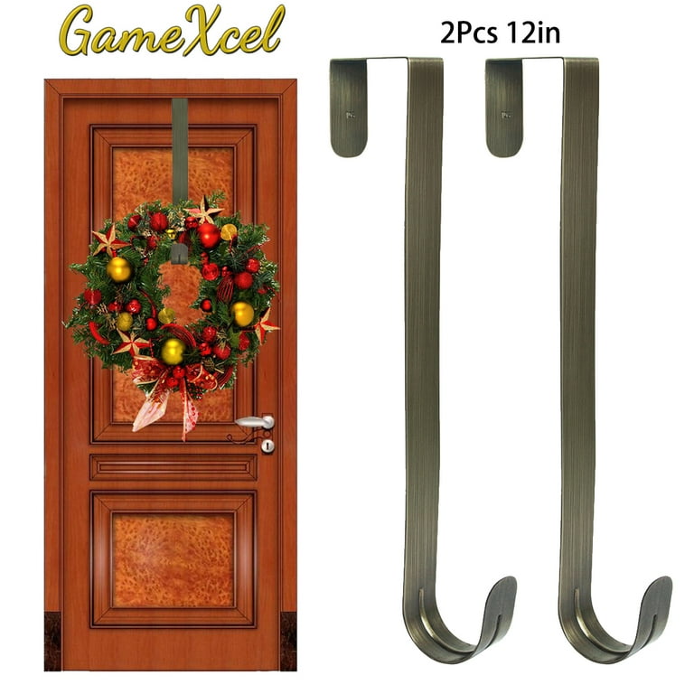 12 In Wreath Hanger Metal Wreath Holder Door Hook for Xmas Easter Spring Wreath Front Door Hanger Brass 2Pcs Walmart
