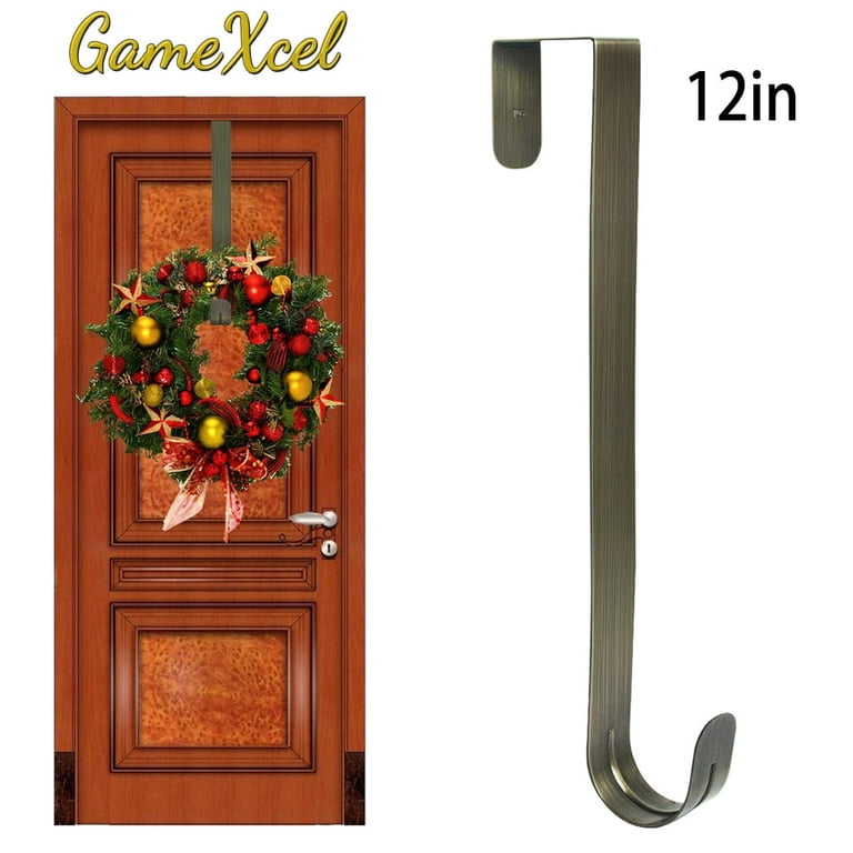 12 In Wreath Hanger - Metal Wreath Holder - Door Hook for Xmas
