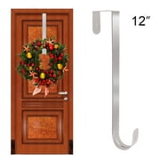 12 In Wreath Hanger - Metal Wreath Holder - Door Hook for Xmas Easter Spring Wreath - Front Door Hanger Nickel