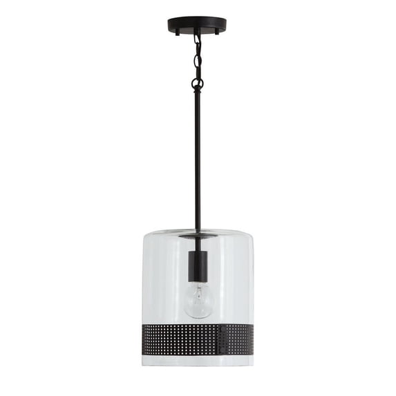 12 Inch 1 Light Pendant In Transitional/Industrial Style 10 High By 12 Wide-Matte Black Finish -Traditional Installation Capital Lighting 335911Mb