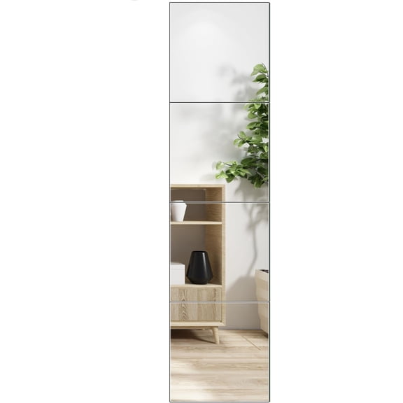 12 Inch 12-Panel Frameless Full Length Wall Mounted Gym Mirror, Suitable For Home Gym Bedroom Hallway Bathroom Decoration