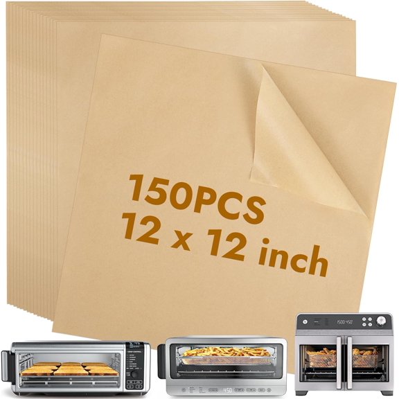 12-Inch 150 count Disposable Air Fryer Paper Liners for Air Fryer SP151/SP101/SP201/SP301, Unbleached Paper for Flip Foodi Toaster Oven, Flip Up Airfryer Accessories