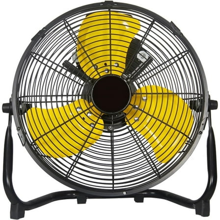 12 Inch 1800 CFM High Velocity Heavy Duty Floor Fan with 3 Powerful Speeds,Portable Metal Fan,180°Tilting Quiet Shop Fan for Commercial, Residential, Gym, Home Use- ETL Listed, Black