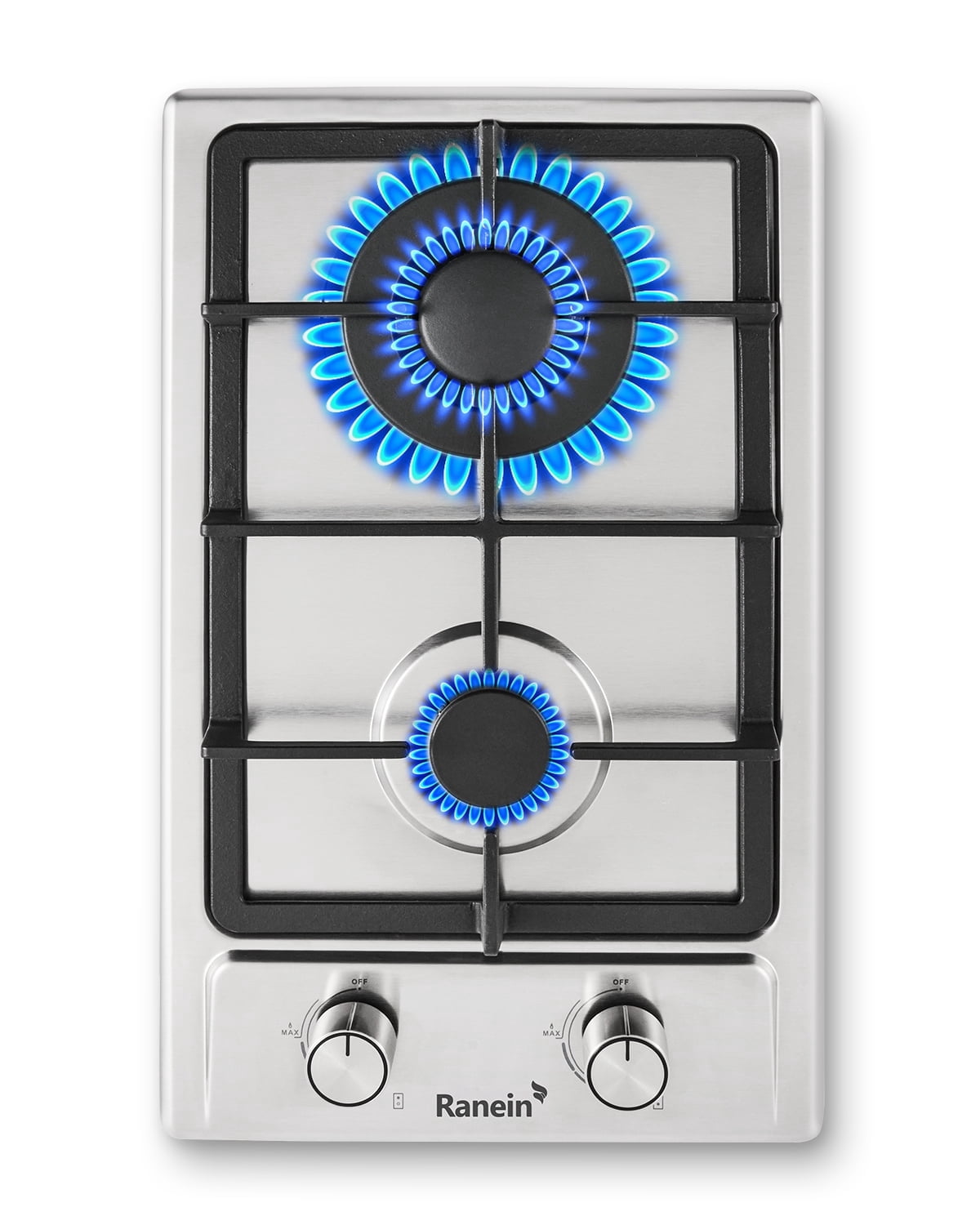 Ranein 12-Inch Gas Cooktops in Stainless Steel with 2 Burners