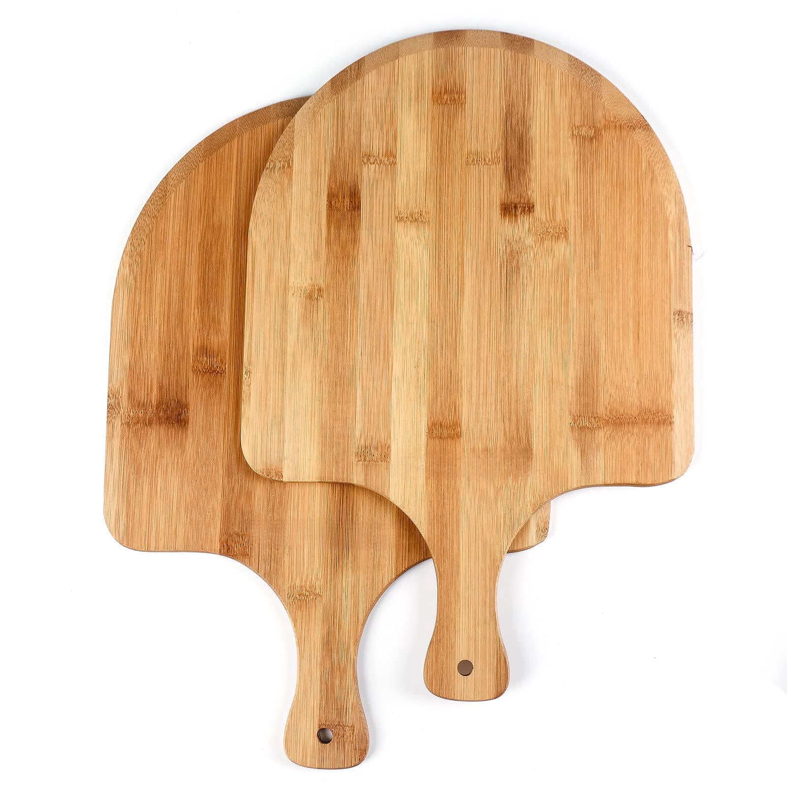 12 Inch 2 Pack Wooden Pizza Peels, Kitchen Baking Board for Bread Pie