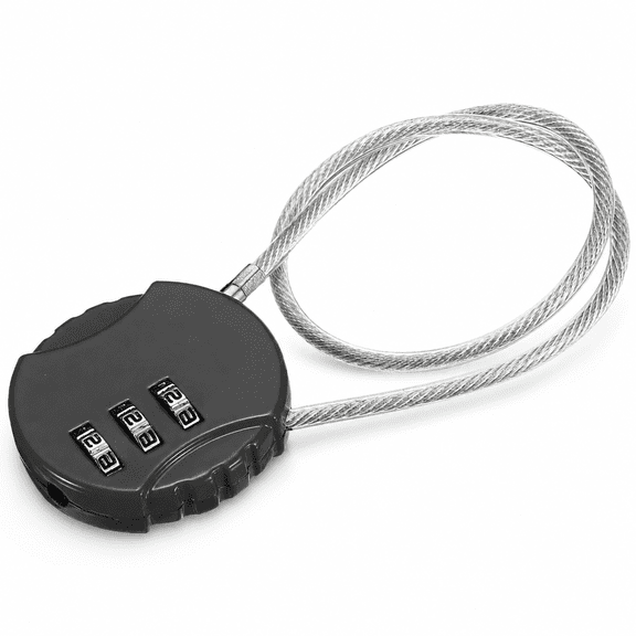 12 Inch 3-Digit Waterproof Combination Padlock with Cable for Luggage