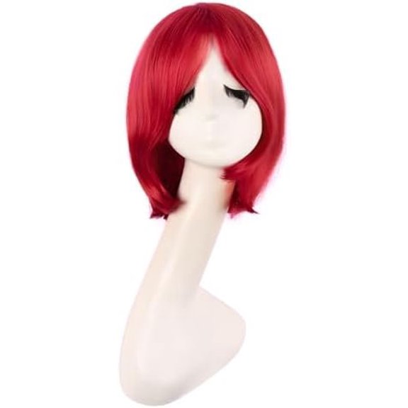 12 Inch/30 cm Fashion Unisex Short Straight Beauty Wig (Bright Red)