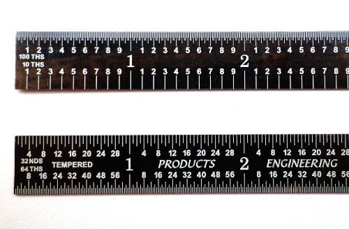 12 Inch 5R Flexible Black Chrome, High Contrast Machinist Ruler with ...