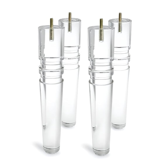 12 Inch Acrylic Furniture Legs Set of 4, Cabinet TV Stand Bench Replacement Leg Home DIY Projects Modern Clear Decor (Clear)