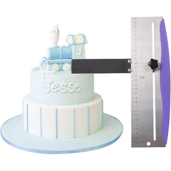 12 Inch Adjustable Cake Scraper, Leveler and Smoother with Clear Scale