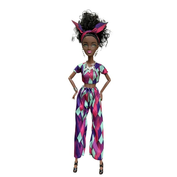 12-Inch African Dolls with Long Hair, Joint Mobility, Removable Washable Clothing, Fashion Doll Toys for Girls, Perfect Birthday Christmas Gifts for Kids