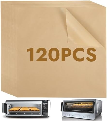 120PCS Air Fryer Parchment 12 Inch Square,Non Stick Parchment Baking Disposable Paper Liner