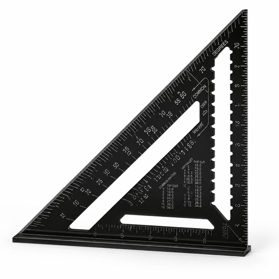 12 Inch Aluminum Alloy Double Scale Triangle Ruler Angle Carpenter Tool for Woodworking Carpentry