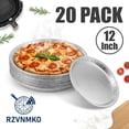 thumbnail image 1 of RZVNMKO 12 inch Aluminum Pizza Pans,(20 Pack)Disposable Round Foil Pan Trays, Oven & Freezer Safe Disposable Pizza Pan for Baking, Serving, Catering & Parties, 1 of 11