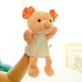 thumbnail image 1 of 12 Inch Animal Hand Puppets/Zoo, Safari, Farm, Wildlife/Movable Open Mouth/Plush Pretend Toys-Pink Pig, 1 of 18