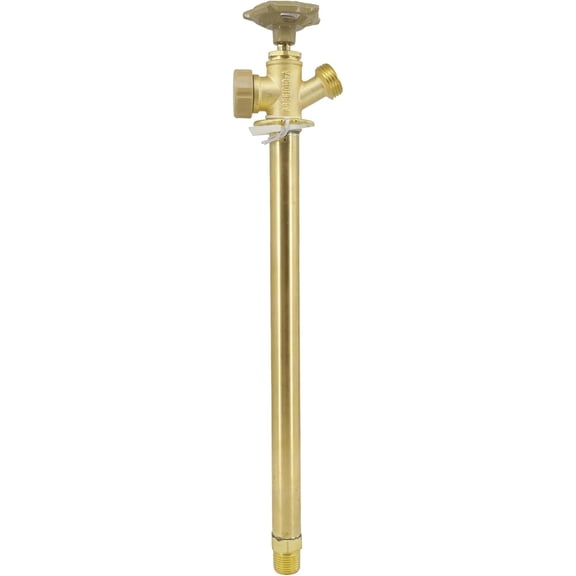 12 Inch Anti-Siphon Frost Free Sillcock Valve Multiturn 1/2 Inch NPT, 3/4 Inch Hose Bibb, Brass Body,Brass Valve 12 inch Length