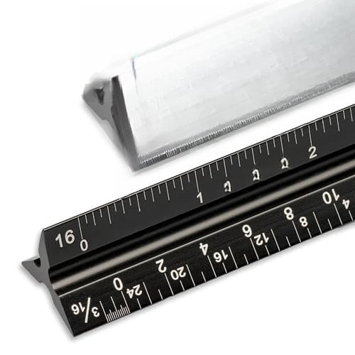 12 Ruler To Scale 12 Inch Architectural Scale Ruler - Imperial Measurements, Professional ...