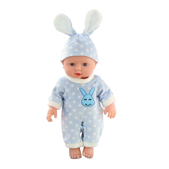 12 Inch Baby Doll with Sound, Reborn Baby Doll for Toddler, Soft PVC Baby Doll Toy With Realistic Face, Poseable Limbs, Interactive Sound Function, Birthday Gift Toy For Boys Girls Age 3+