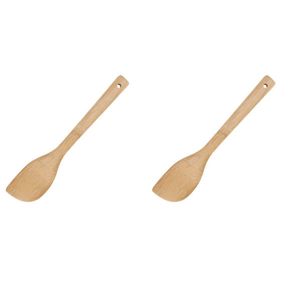 12 Inch Bamboo Stir Fry Spatula – Natural Cooking Utensil for Wok and Nonstick Cookware – Eco-Friendly, Durable, Lightweight,Kitchen Essential Tools Bamboo Cooking Utensils (2Pcs)