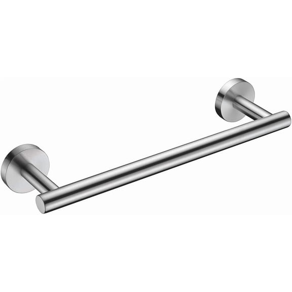 12 Inch Bath Hand Towel Bar SUS 304 Stainless Steel Towel Rod Rack Holder Round Wall Mounted Suit for Kitchen, Bathroom,Living Room&Toilet, Anti Rust Brushed Nickel