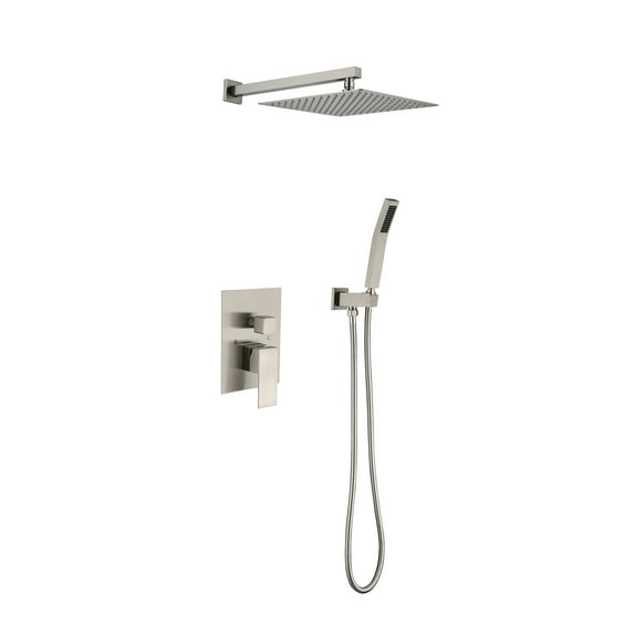 12 Inch Bathroom Rain Shower System Set Wall Mount, Rainfall Shower Head with Handheld