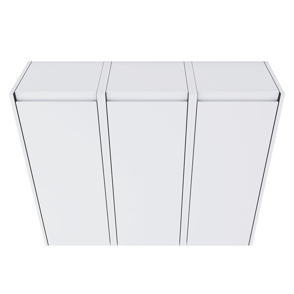 12 Inch Bathroom Storage Cabinet with 3 Soft-Close Doors, Floating Wall-Mounted Design, Space-Saving Over Toilet Organizer, Water-Resistant KD Assembly for Bathroom Vanity