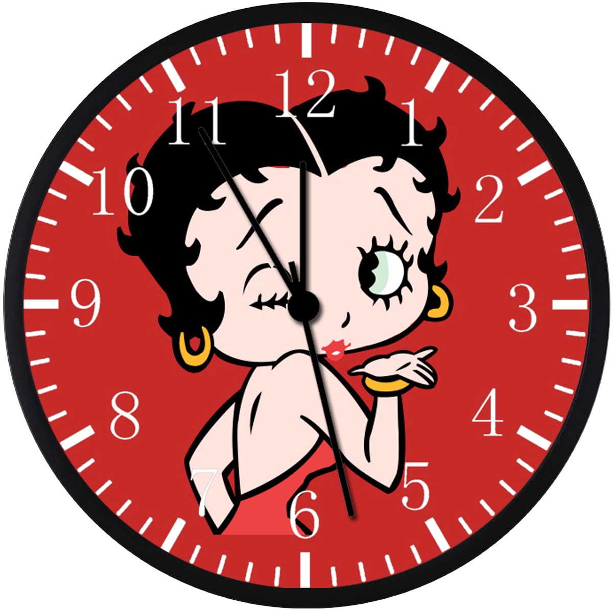 12 Inch Betty Boop Wall Clock Non-Ticking Silent Great for Decor and Gifts G186