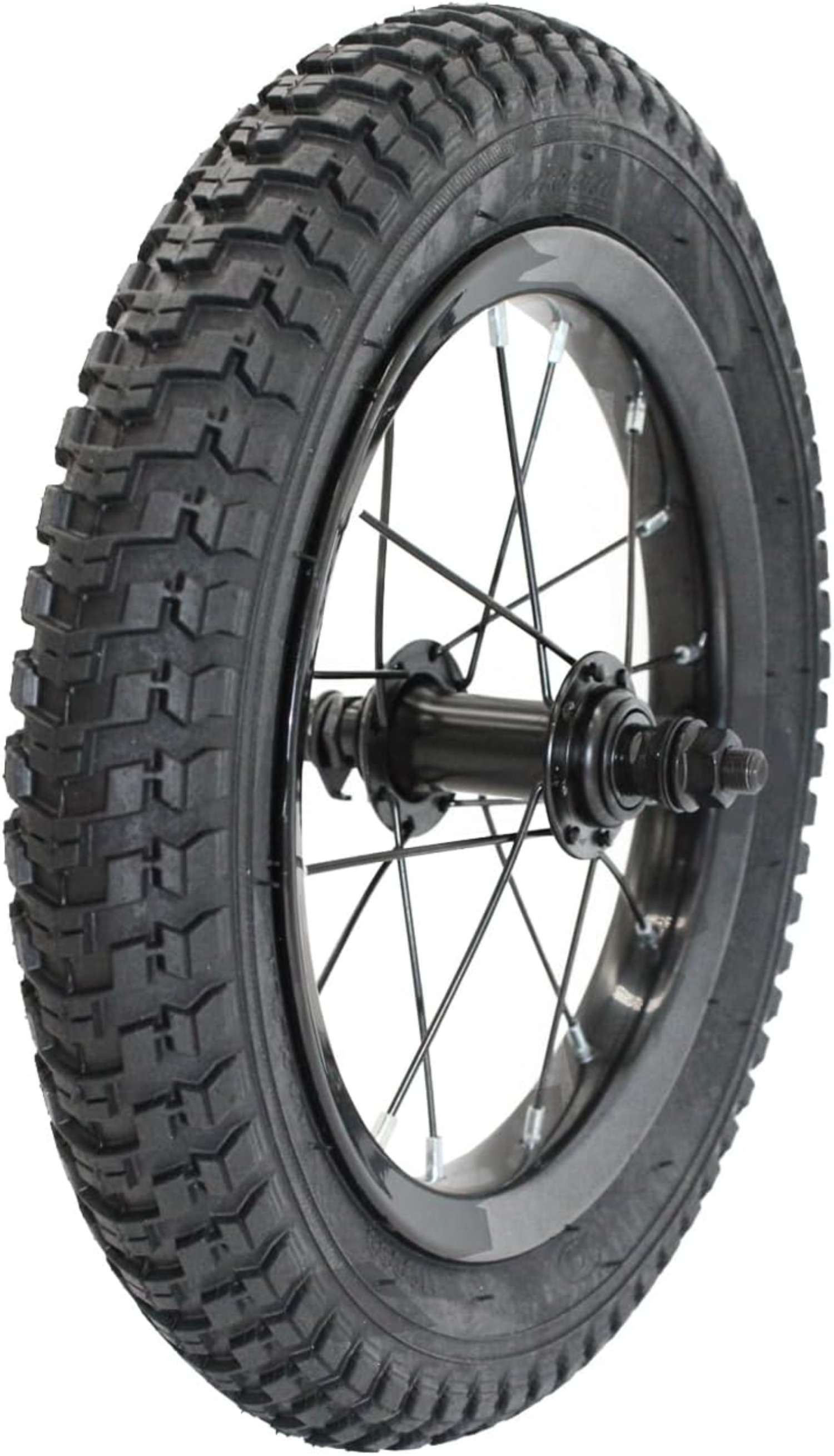 12 Inch Bike Front Wheels Replacement with Solid Air Rubber Tire and ...