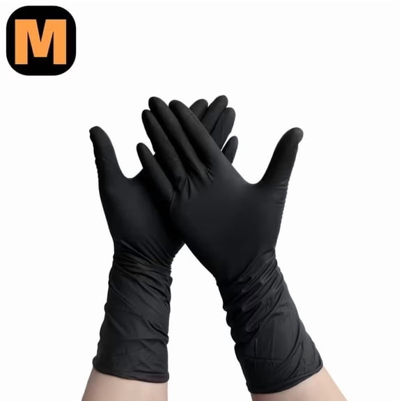 12-Inch Black Nitrile Gloves - Touch Screen Compatible - 52/104 Pack for Tattooing, Hairdressing, Painting, Pet Care, and Cleaning