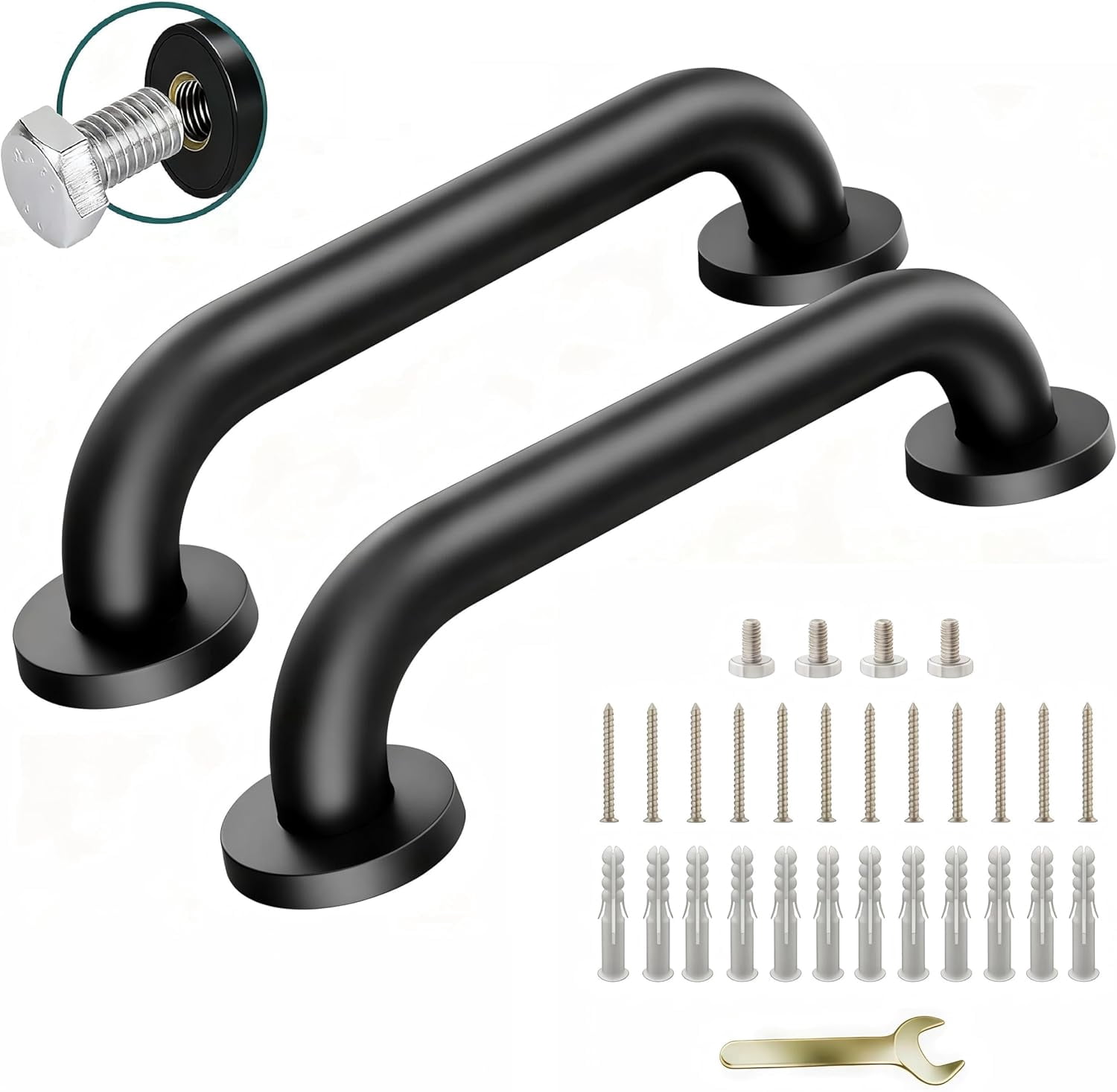 Hand Railing For Rv 12 Inch Black Stainless Steel Handrail, Safety Grab Bars for Wall ...