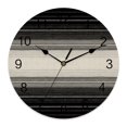 Abstract Wall Clocks 12 Inch Black Striped Wall Clock, Boho Modern Minimalist Abstract ...
