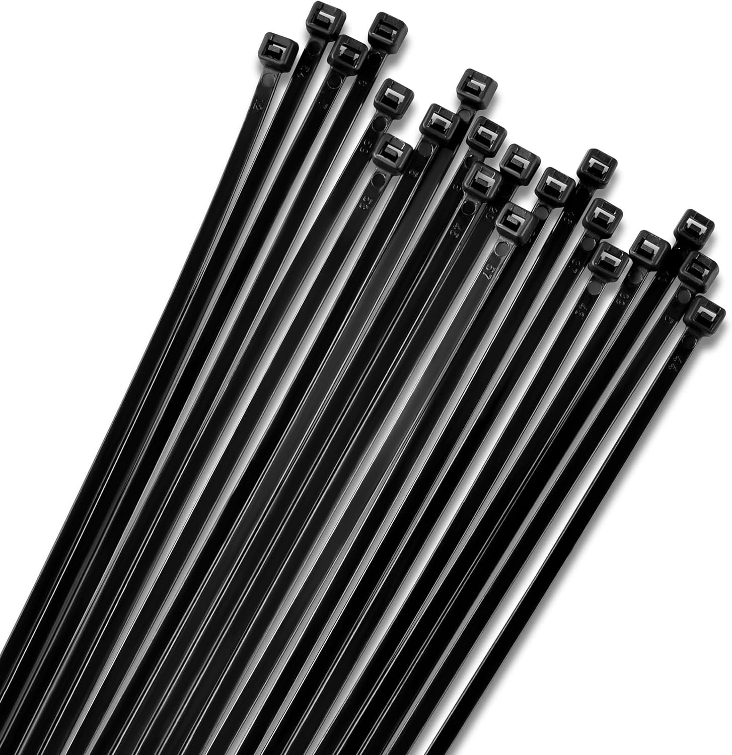 12-Inch Black Zip Ties 100 Pack - Heavy Duty, Self-Locking Nylon Cable Ties for Indoor and Outdoor Projects - UV and Weather Resistant with 40 lbs Tensile Strength Wire Ties
