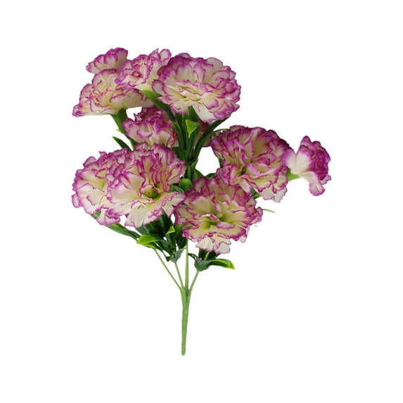 12 Inch Bouquets 11 Head Artificial Light Purple Carnations,Outdoor No Fade Artificial Flower,Mini Carnation Silk Petals Fake Flowers Forever Plants for Home Party and Wedding Holding Flowers