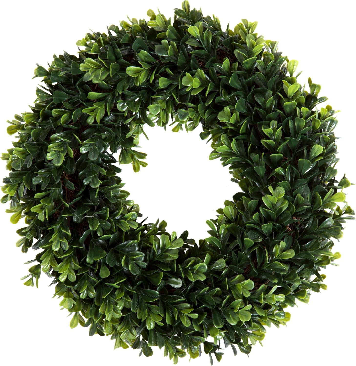 12-Inch UV Resistant Artificial Boxwood Wreath for All Seasons
