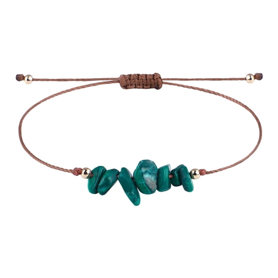 12 Inch Bracelet Irregular Natural Stone Handmade Braided Bracelet - Adjustable Irregular Drawstring Thread Bracelet Lanyard - For Unisex Daily Wear & Gift