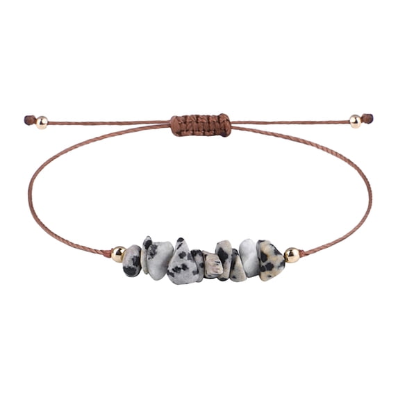 12 Inch Bracelet Irregular Natural Stone Handmade Braided Bracelet - Adjustable Irregular Drawstring Thread Bracelet Lanyard - For Unisex Daily Wear & Gift