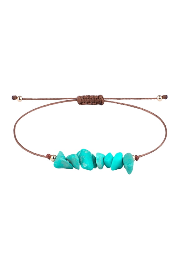 12 Inch Bracelet Irregular Natural Stone Handmade Braided Bracelet - Adjustable Irregular Drawstring Thread Bracelet Lanyard - For Unisex Daily Wear & Gift