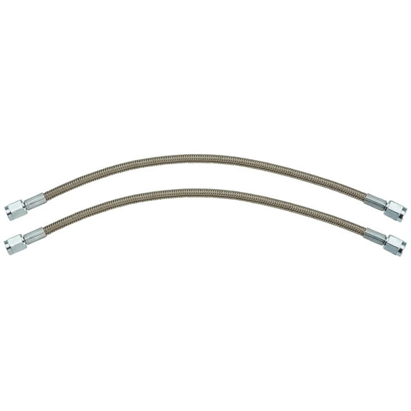 12 Inch Braided S.S. Brake Line - Straight AN3 - 2 Pack