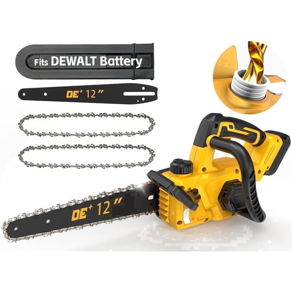 20V Brushless Cordless 12 inch Chainsaw, 6215 RPM, for DeWalt 20V Battery, Battery Not Included