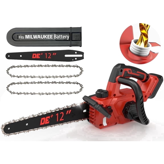 18V Brushless Cordless 12 inch Chainsaw, 6215 RPM, Compatible with Milwaukee M18 Battery, Battery Not Included