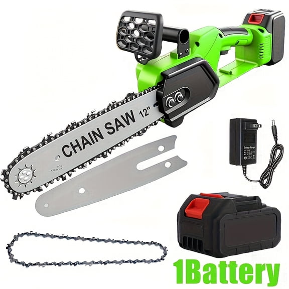 12-Inch Brushless Electric Chainsaw, Handheld Cordless Portable Wood Saw, Powerful for Tree Pruning & Garden Cutting, Ideal Gift for Men, Husband & Dad