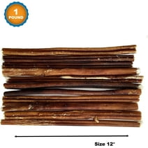 12 Inch Bully Stick for Dogs (1 Pound Bag) 100% Natural Bulk Chews for Dogs & Puppies - Grass-Fed Free-Range Premium Beef Dog Bully Sticks - Small, Medium and Large Dogs Dental by 123 Treats