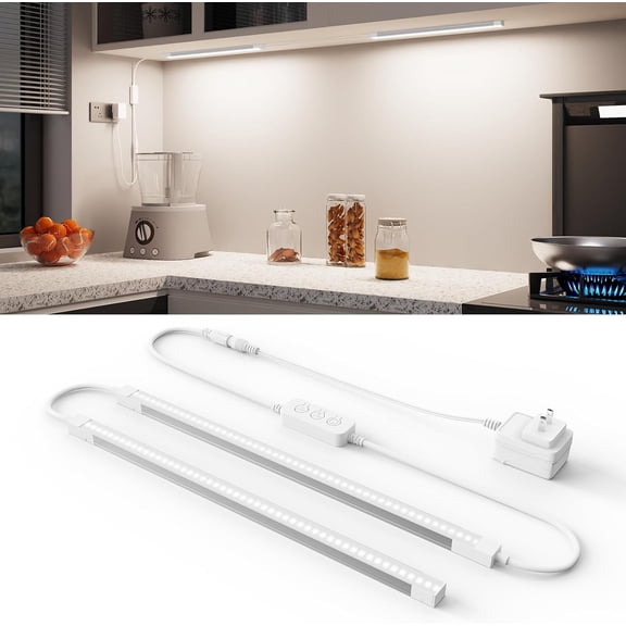 12-Inch Under Cabinet Lighting, Ultra Slim 5CCT Adjustable (2700K-5000K) Hardwired LED Cabinet Lights for Kitchen, Closet, Shelf, 24V Low Volta , 2 Pack