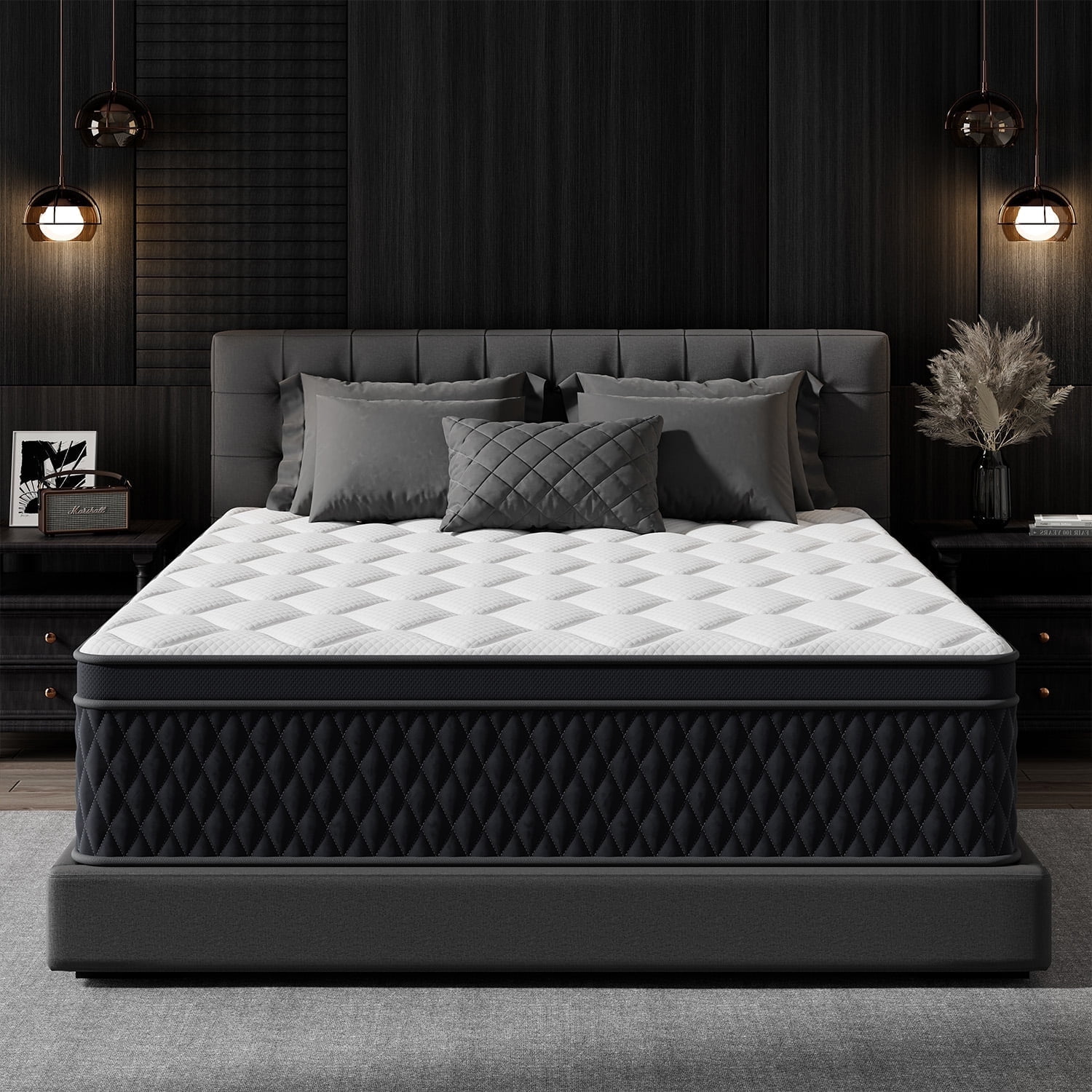 ELEMUSE 12 Inch California King Mattress with Memory Foam Hybrid and ...