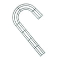 thumbnail image 1 of 12 Inch Candy Cane Shaped Wire Wreath Frame Metal Flower Wreath Frames Making Rings for Christmas,New Year Valentines Party Decoration,Candy Cane Shape(Army Green,12x7"), 1 of 5