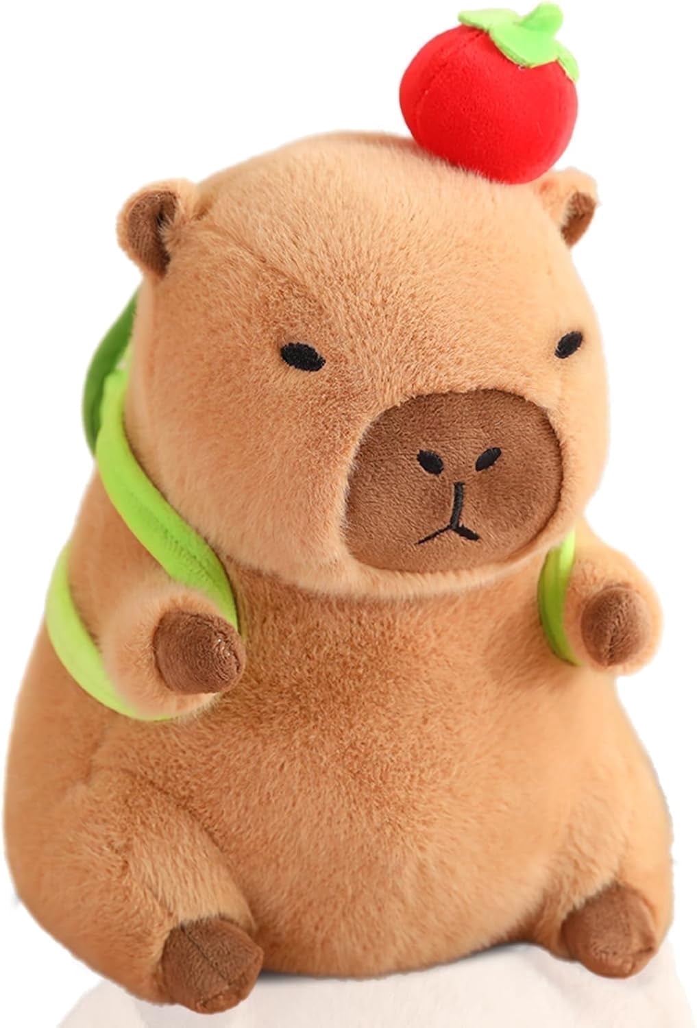 YSSZYSM, 12 Inch Capybara Plush with Turtle Backpack & Orange Hat