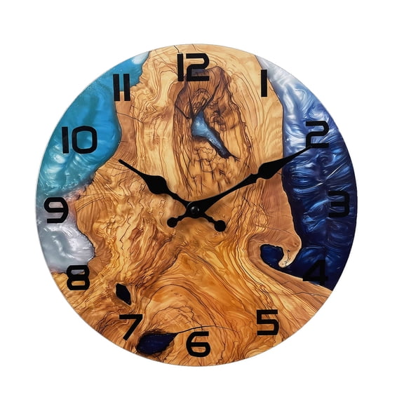 12-Inch Casual Plastic Wall Clock, PET Material, Choose from Baseball, Fried Egg, or Coffee Theme, Silent Quartz Movement, Decorative Wall Clock for Living Room, Kitchen, Dorm,D