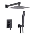 thumbnail image 1 of 12 Inch Ceiling Mount Brushed Shower System Bathroom Luxury Rain Mixer Shower Combo Set Ceiling Rainfall Shower Head System, 1 of 9