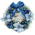 thumbnail image 1 of 12 Inch Christmas Artificial Decorated Wreath With Bowknot, Poinsettia, Christmas Balls Ornaments for Home Window Wall Farmhouse Holiday Decor, 1 of 7