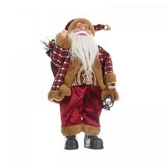 12 Inch Christmas Santa Claus Dolls Standing Santa Claus Figurine Christmas Figurine Figure Decor for Holiday Party Home Decoration